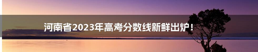 河南省2023年高考分数线新鲜出炉！