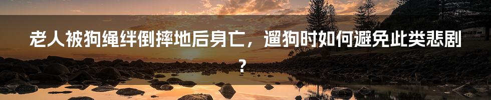 老人被狗绳绊倒摔地后身亡，遛狗时如何避免此类悲剧？