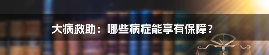 大病救助：哪些病症能享有保障？