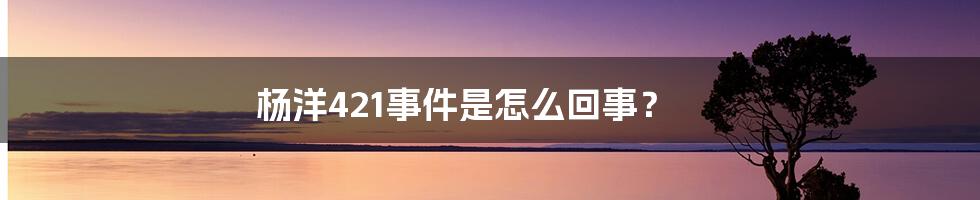 杨洋421事件是怎么回事？