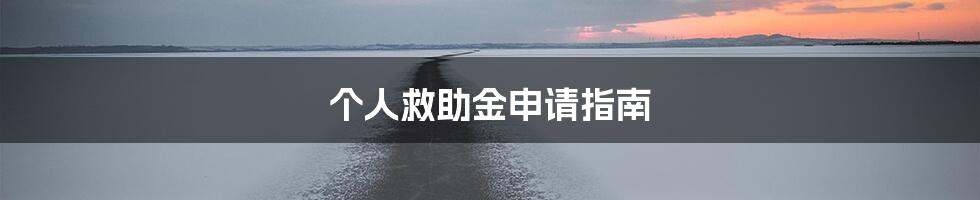 个人救助金申请指南