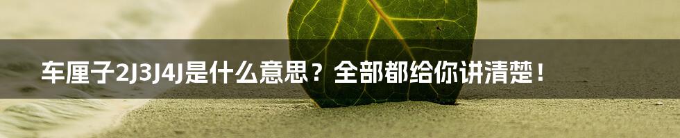 车厘子2J3J4J是什么意思？全部都给你讲清楚！