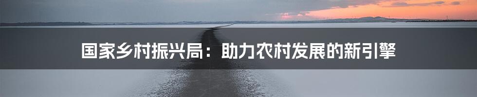 国家乡村振兴局：助力农村发展的新引擎