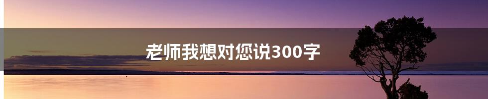 老师我想对您说300字