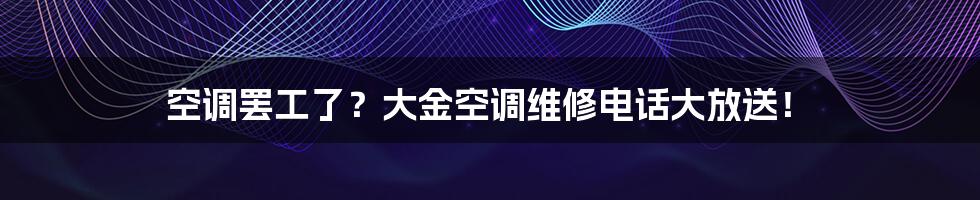 空调罢工了？大金空调维修电话大放送！