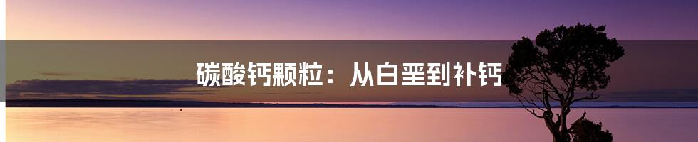 碳酸钙颗粒：从白垩到补钙