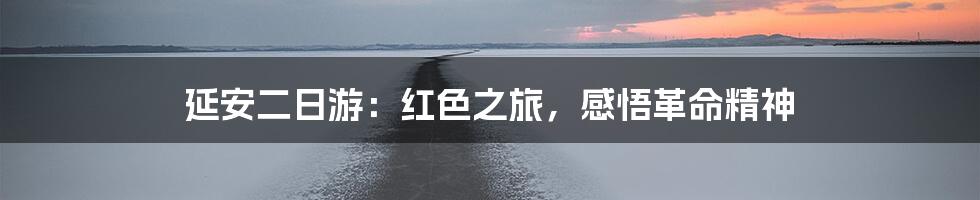 延安二日游：红色之旅，感悟革命精神