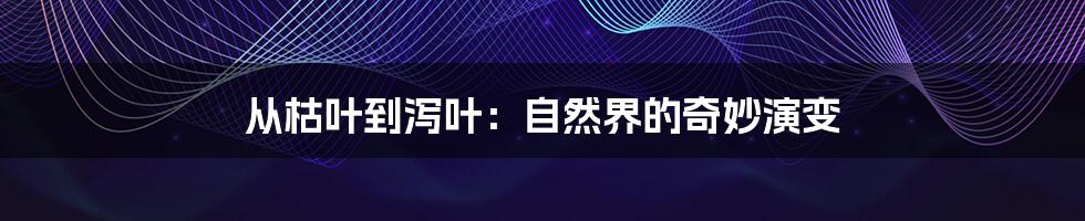 从枯叶到泻叶：自然界的奇妙演变