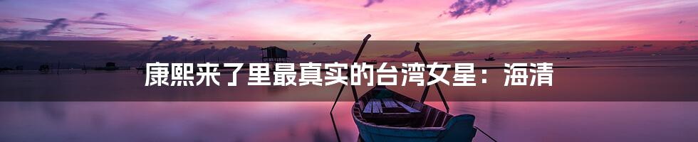 康熙来了里最真实的台湾女星：海清