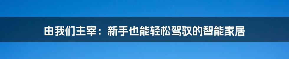 由我们主宰：新手也能轻松驾驭的智能家居