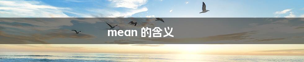 mean 的含义