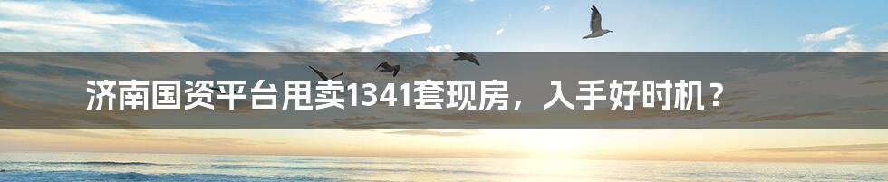 济南国资平台甩卖1341套现房，入手好时机？