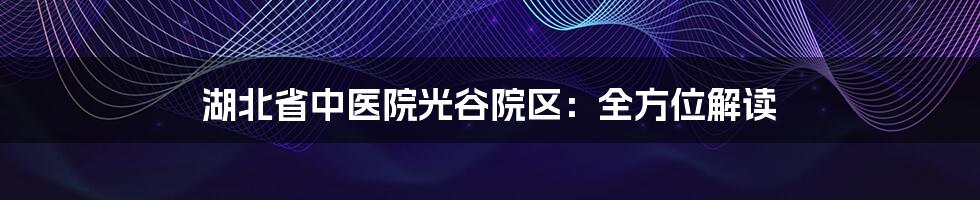 湖北省中医院光谷院区：全方位解读