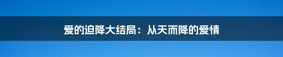 爱的迫降大结局：从天而降的爱情