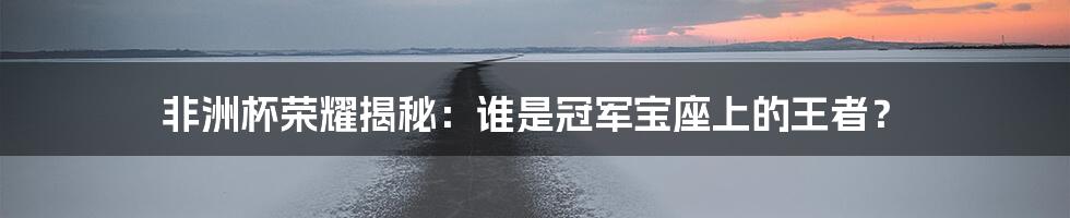 非洲杯荣耀揭秘：谁是冠军宝座上的王者？