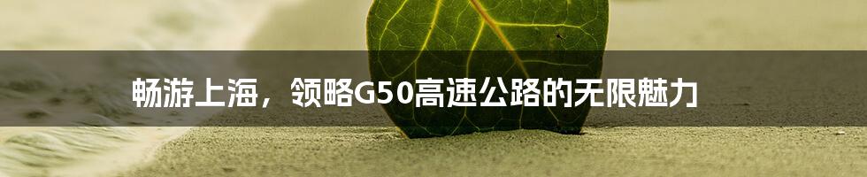 畅游上海，领略G50高速公路的无限魅力