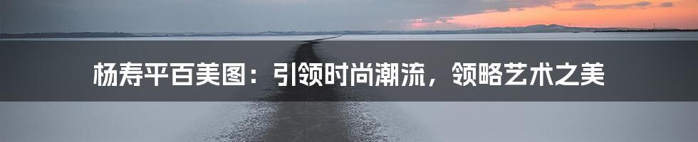 杨寿平百美图：引领时尚潮流，领略艺术之美