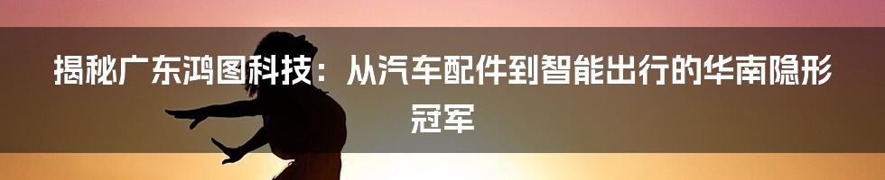 揭秘广东鸿图科技：从汽车配件到智能出行的华南隐形冠军