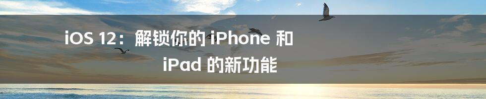 iOS 12：解锁你的 iPhone 和 iPad 的新功能