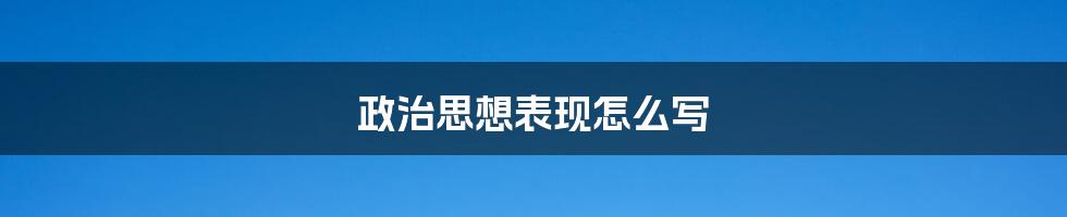 政治思想表现怎么写