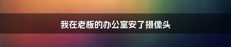 我在老板的办公室安了摄像头