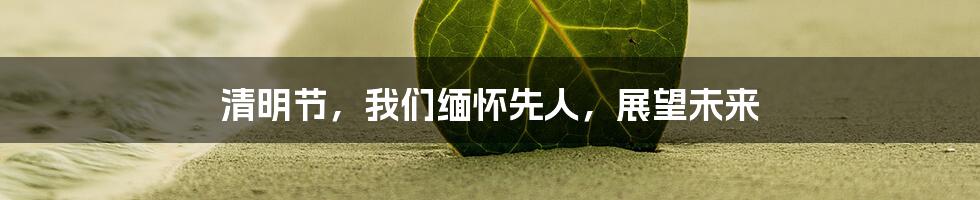 清明节，我们缅怀先人，展望未来