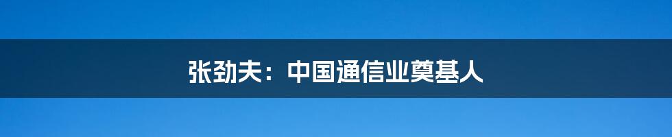 张劲夫：中国通信业奠基人