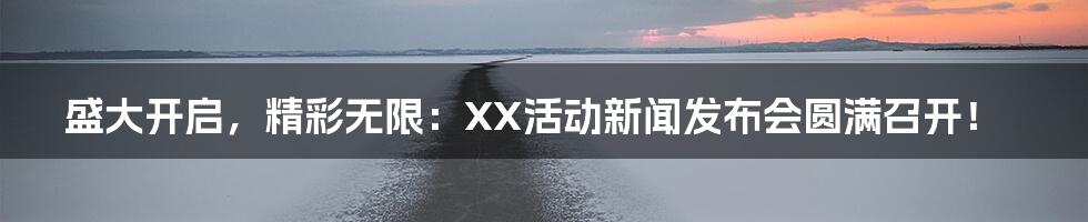 盛大开启，精彩无限：XX活动新闻发布会圆满召开！