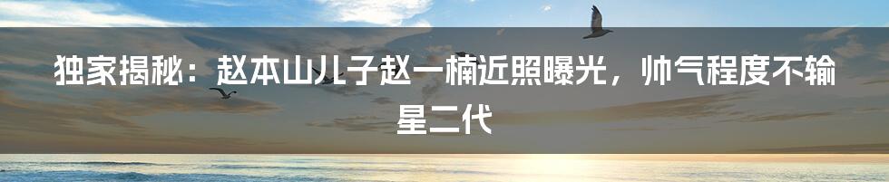 独家揭秘：赵本山儿子赵一楠近照曝光，帅气程度不输星二代