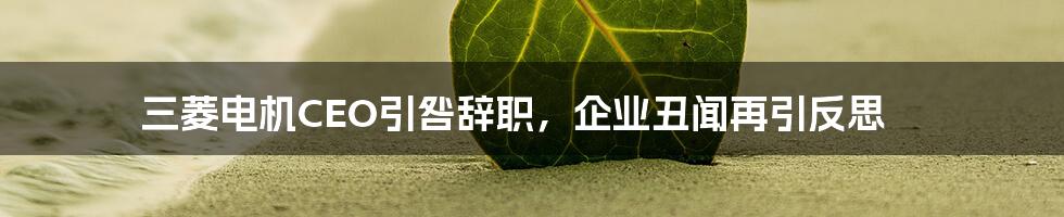 三菱电机CEO引咎辞职，企业丑闻再引反思