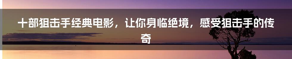 十部狙击手经典电影，让你身临绝境，感受狙击手的传奇