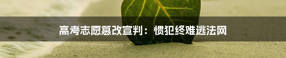 高考志愿篡改宣判：惯犯终难逃法网