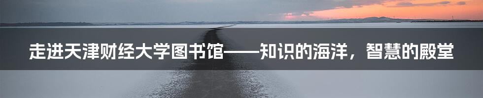 走进天津财经大学图书馆——知识的海洋，智慧的殿堂