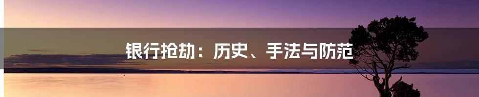 银行抢劫：历史、手法与防范