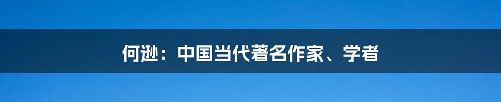 何逊：中国当代著名作家、学者