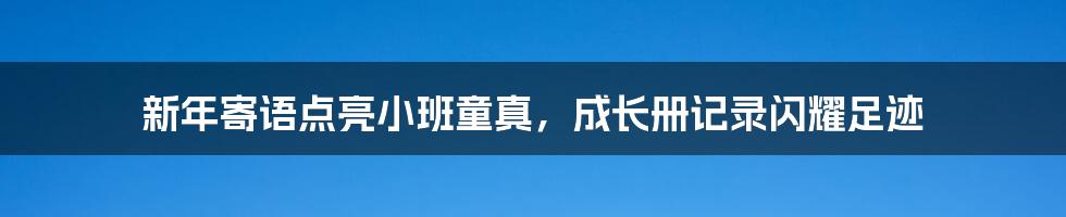 新年寄语点亮小班童真，成长册记录闪耀足迹