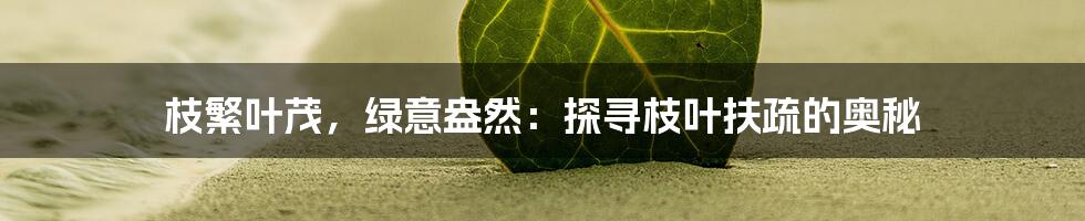 枝繁叶茂，绿意盎然：探寻枝叶扶疏的奥秘