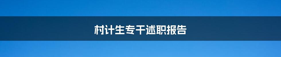 村计生专干述职报告