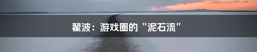 翟波：游戏圈的“泥石流”