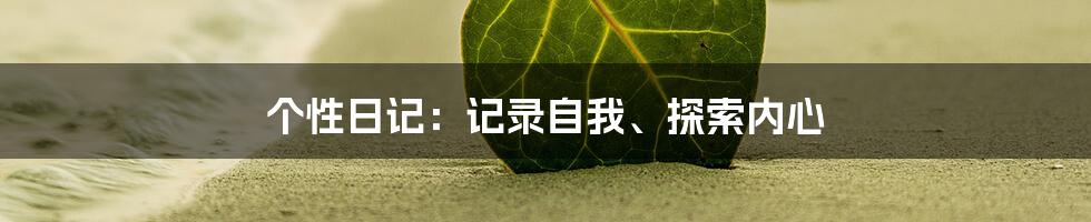 个性日记：记录自我、探索内心