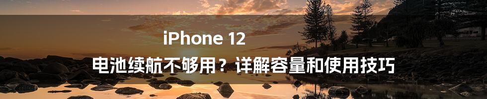 iPhone 12 电池续航不够用？详解容量和使用技巧