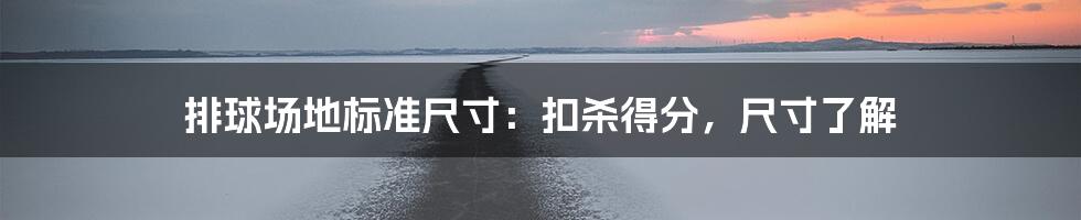 排球场地标准尺寸：扣杀得分，尺寸了解