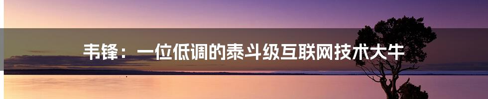 韦锋：一位低调的泰斗级互联网技术大牛