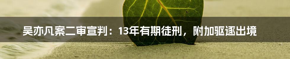 吴亦凡案二审宣判：13年有期徒刑，附加驱逐出境