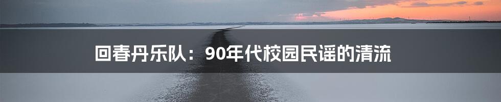 回春丹乐队：90年代校园民谣的清流