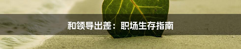 和领导出差：职场生存指南