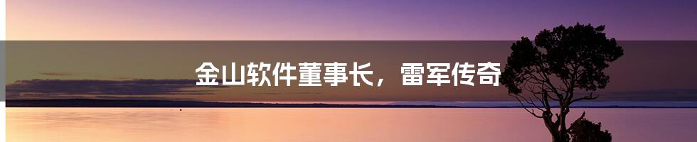 金山软件董事长，雷军传奇