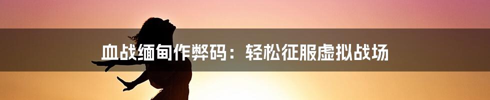 血战缅甸作弊码：轻松征服虚拟战场