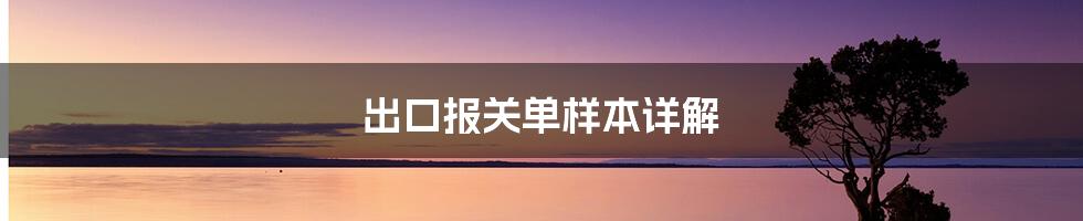 出口报关单样本详解