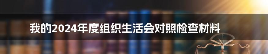 我的2024年度组织生活会对照检查材料